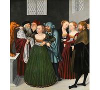 SERENDIPITP Pintura al óleo Clásicas Cuadro en Lienzo Decorativo Cuadro la Bocca Della Verità Boca de la Verdad Alrededor por Lucas Cranach el Viejo para la Decoración del Hogar del Dormitorio 60x90cm