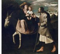 SERENDIPITP Pintura al óleo Clásicas Cuadro en Lienzo Decorativo Cuadro La huida a Egipto de Francisco de Zurbarán para la Decoración del Hogar del Dormitorio 60x90cm