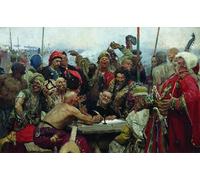 SERENDIPITP Pintura al óleo Clásicas Cuadro en Lienzo Decorativo Cuadro La Risposta Dei Cosacchi Zaporoziani Al Sultano Turco Mahmoud Iv Il'ya Repin para la Decoración del Hogar del Dormitorio 60x90cm
