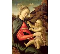 SERENDIPITP Pintura al óleo Clásicas Cuadro en Lienzo Decorativo Cuadro la Vergine col Bambino di Sandro Botticelli para la Decoración del Hogar del Dormitorio 60x90cm
