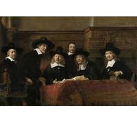 SERENDIPITP Pintura al óleo Clásicas Cuadro en Lienzo Decorativo Cuadro los guardianes del gremio de pañeros de Ámsterdam de Rembrandt Van Rijn para la Decoración del Hogar del Dormitorio 60x90cm