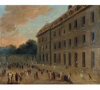 SERENDIPITP Pintura al óleo Clásicas Cuadro en Lienzo Decorativo Cuadro Los Prisioneros de San Lázaro de Hubert Robert para la Decoración del Hogar del Dormitorio 60x90cm