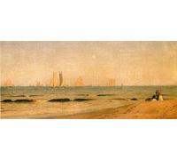SERENDIPITP Pintura al óleo Clásicas Cuadro en Lienzo Decorativo Cuadro Sandy Hook de Sanford Robinson Gifford para la Decoración del Hogar del Dormitorio 60x90cm