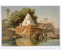 SERENDIPITP Pintura al óleo Clásicas Cuadro en Lienzo Decorativo Cuadro Tumba de Sheikh Ababda en Minya Oriente Egipto por Carl Friedrich Heinrich para la Decoración del Hogar del Dormitorio 60x90cm