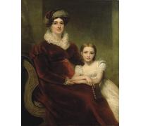 SERENDIPITP Pintura Murales Lienzo Decorativo Para Pared Retrato doble de la señora Alexander Allan con su nieta Matilda por Henry Raeburn para la Decoración del Hogar del Dormitorio 60x90cm