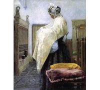 SERENDIPITP Vintage Lienzo Pintura Pintura Murales Lienzo Decorativo Para Pared El bautizo de George Hitchcock para la Decoración del Hogar del Dormitorio 60x90cm