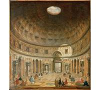 SERENDIPITP Vintage Lienzo Pintura Pintura Murales Lienzo Decorativo Para Pared el Interior del Panteón de Paolo Pannini para la Decoración del Hogar del Dormitorio 60x90cm