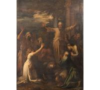 SERENDIPITP Vintage Lienzo Pintura Pintura Murales Lienzo Decorativo Para Pared Jonás predicando al pueblo de Nínive por Salvator Rosa para la Decoración del Hogar del Dormitorio 60x90cm