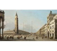 SERENDIPITP Vintage Lienzo Pintura Pintura Murales Lienzo Decorativo Para Pared Piazza San Marco mirando al sur y al oeste por Antonio Canal para la Decoración del Hogar del Dormitorio 60x90cm