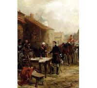 SERENDIPITP Vintage Lienzo Pintura Pintura Murales Lienzo Decorativo Para Pared Reunión de Blucher antes de la batalla de Waterloo Robert Alexander para la Decoración del Hogar del Dormitorio 60x90cm