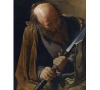SERENDIPITP Vintage Lienzo Pintura Pintura Murales Lienzo Decorativo Para Pared San Apóstol de Georges De La Tour para la Decoración del Hogar del Dormitorio 60x90cm