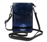 Serene Blue Night View - Bolso cruzado pequeño para mujer, piel sintética, con ranuras para tarjetas, correa ajustable