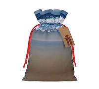Serene Coastal - Bolsa de regalo con cordón, regalo de vacaciones, decoración para suministros de fiesta de Navidad y Halloween, 8.3 x 11.8 pulgadas