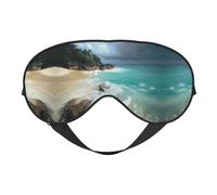 Serene Coastal - Máscara de ojos opaca suave de doble cara para relajación, presión cero