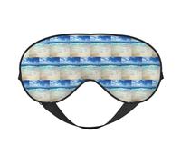 Serene Coastal - Máscara de ojos suave reversible para viajes, correa ajustable, opaca, sueño