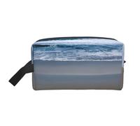 Serene Coastal Print - Bolsa de cosméticos de gran capacidad para mujeres, bolsa de aseo para hombre, bolsa de aseo de viaje, White, Talla única