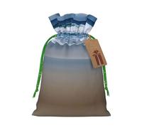 Serene Coastal Print - Bolsas de regalo con cordón, para temporada de vacaciones, cumpleaños, aniversarios y cualquier ocasión especial