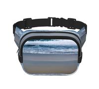 Serene Coastal Print - Riñonera grande para mujer, bonita riñonera cruzada a la moda, Negro -, Talla única