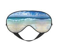 Serene Coastal Sleep - Antifaz para dormir cómodo con bloqueo de luz y correa ajustable