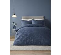 Serene - Colcha Azul Oscuro con Bordado Floral (230 x 200 cm) - Tacto Suave - Microfibra - Colcha Acolchada en Relieve en Azul Marino - Manta/Funda de Cama para Cama - Colección Cavili