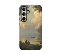 Serene Lakeside Friendship Scene - Carcasa rígida mate compatible con Samsung Galaxy S24, color verde