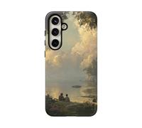 Serene Lakeside Friendship Scene - Carcasa rígida mate compatible con Samsung Galaxy S24 Plus, color verde