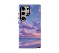 Serene Purple Sunset Beach - Funda rígida mate compatible con Samsung Galaxy S24 Ultra