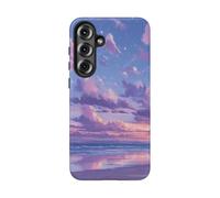 Serene Purple Sunset Beach - Funda rígida mate compatible con Samsung Galaxy S25 Plus