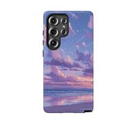 Serene Purple Sunset Beach - Funda rígida mate compatible con Samsung Galaxy S25 Ultra