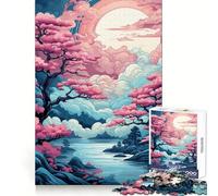 Serene Sakura︰ Dreamscape al Atardecer Rompecabezas de 1000 Piezas para Adolescentes Juguete para ejercitar la Mente Juego Relajante Corte Premium (38x52cm)
