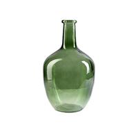 Serene Spaces Living Jarrón de vidrio con cuello de botella verde, jarrón vintage para suelo, recipiente floral de tallo largo, centro de mesa decorativo para mesa de café, oficina, boda, eventos, 7.4