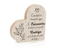 SereneGLow Regalo Original Mujer, Placa Corazón de Madera 2 cm Grosor, Regalos para Amigas, Regalo Navidad Mujer, Regalos para Madre Mama Primeriza para Una Amiga Jubilacion Cumpleaños