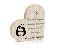 SereneGLow Regalos para Parejas Regalo San Valentin Placa Corazón de Madera 2 cm Grosor Regalos para Ella Regalo para Novia Aniversario Pareja para Mi Mujer Marido Originales para Parejas