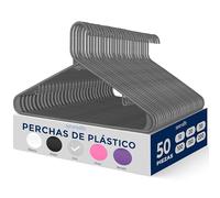 SereneLife Perchas, 50 Piezas, Antideslizantes, Resistentes, Plastico, Ideal para Camisas, Sweteres, Sudaderas, Vestidos y mas