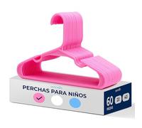 SereneLife 60 Perchas Plásticas para Niños - Perchas Antideslizantes para Bebé, Diseño Delgado y Ahorro de Espacio para Organizar Ropa, Ropa Infantil, de Niños y Recién Nacidos (Rosa)