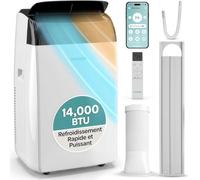 SereneLife - Aire acondicionado móvil 14000 BTU 2,9 kW con evacuación - WiFi 4 en 1 para habitaciones de hasta 45 m², Refrigerado Calentador Ventile Deshumidificado