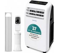 SereneLife Aire Acondicionado Portátil, 12.000 BTU, Móvil, Silencioso, Deshumidificador, Ventilador, Kit Escape Ventana, Mando a Distancia, Ideal para Casa y Oficina