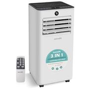 SereneLife Aire acondicionado portátil 2,05 kW 7000 BTU, climatizador portátil compacto con refrigeración, ventilador y deshumidificador, pingüino, aire acondicionado, mando a distancia y kit ventana