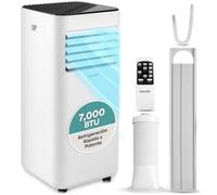 SereneLife Aire Acondicionado Portátil 7000 BTU, Climatizador Móvil 3 en 1 con Ventilador y Deshumidificador, Evacuación Incluida, Kit para Ventana, Silencioso 54 dB, Ideal para Casa u Oficina
