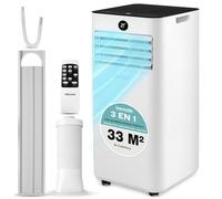 SereneLife Aire Acondicionado Portátil 9000 BTU con Kit de Ventana, Bajo Consumo, Silencioso con Display LED, Deshumidificador 3 Modos, Mando a Distancia, Compacto para Habitación