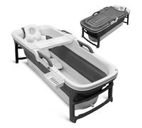 SereneLife bañera plegable para adultos, 150cms, Portatil, Independiente para spa caliente o baño de hielo, Cold plunge, Uso en interiores y exteriores, Capacidad de 199.5 kgs