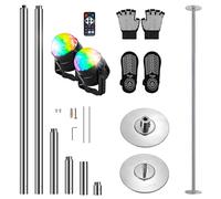 SereneLife Barra Pole Dance, De Baile, Fitness, De 45mm, Estatico y Giratorio, Extraible, Alta Resistencia para Fuerza, Cardio y Baile, De facil Montaje, Ideal para hogar, Club, Gimnasio