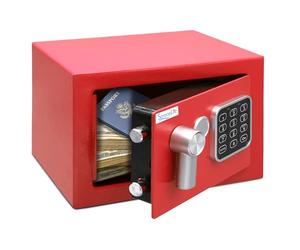 SereneLife caja fuerte digital, De acero premium, Almacenamiento seguro para efectivo, Armas, Joyas, Ideal para hoteles, Gabinetes y uso domestico, Acceso electronico y mecanico, 2 llaves