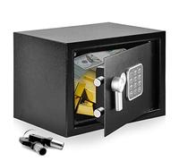 SereneLife Caja Fuerte Electrónica | Caja de Seguridad Resistente de 35.05 cm x 24.89 cm | Acceso con Código Digital y 2 Llaves | Caja Pequeña para Dinero para Casa y Oficina | Seguro para Dinero