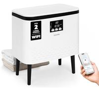 SereneLife Calentador de Toallas Rectangular 20 L con WiFi y App - Cubeta para Baño, Apagado Automático, Tina de Acero Inoxidable, para 2 Toallas o Manta, Negro