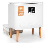 SereneLife Calentador de Toallas Rectangular con Capacidad de 20L para Baño con Función WiFi, Control Remoto por App Móvil, Apagado Automático, Bañera de Acero Inoxidable, Cabe 2 Toallas o Mantas