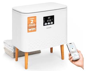 SereneLife Calentador de Toallas WiFi, Cubo de 20L, Gran Capacidad para Paños, Mantas y Batas, Control de un Solo Toque, Diseño Rectangular, Eficiente en Energia, Apagado Automatico