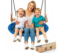 SereneLife Columpio Redondo, Nido, 40", con Kit para Colgar en arbol, 2 Cuerdas Colgantes Ajustables, Sistema Giratorio