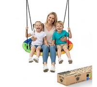 SereneLife Columpio Redondo, Nido, 40", con Kit para Colgar en arbol, 2 Cuerdas Colgantes Ajustables, Sistema Giratorio