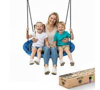 SereneLife Columpio Redondo, Nido, 40", con Kit para Colgar en arbol, 2 Cuerdas Colgantes Ajustables, Sistema Giratorio